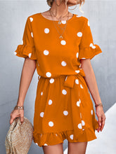 Women's Dresses Round Neck Ruffles Polka Dot Strap Mini Dress